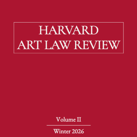 Cover of the journal Harvard Art Law Review Volume II Winter 2026. There are no images on it.