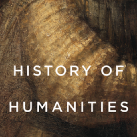 Cover of the journal History of the Humanities. The title of the journal is shown on top of a historic painting of an arm.